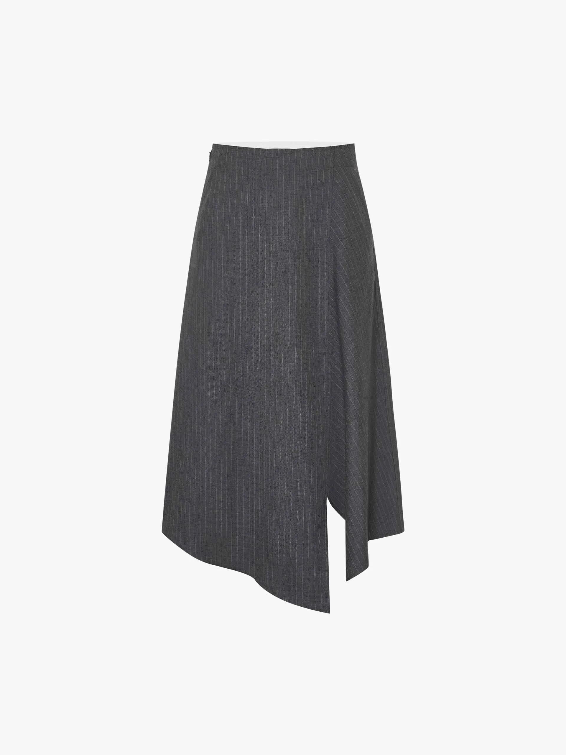 Asymmetric Pinstripe Skirt