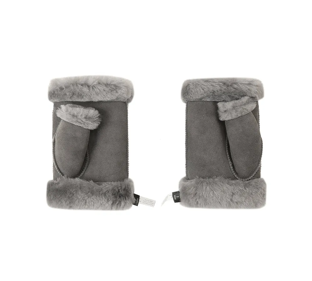 AUSTRALIAN SHEPHERD® Fluffy Fingerless Sheepskin Wool Mittens