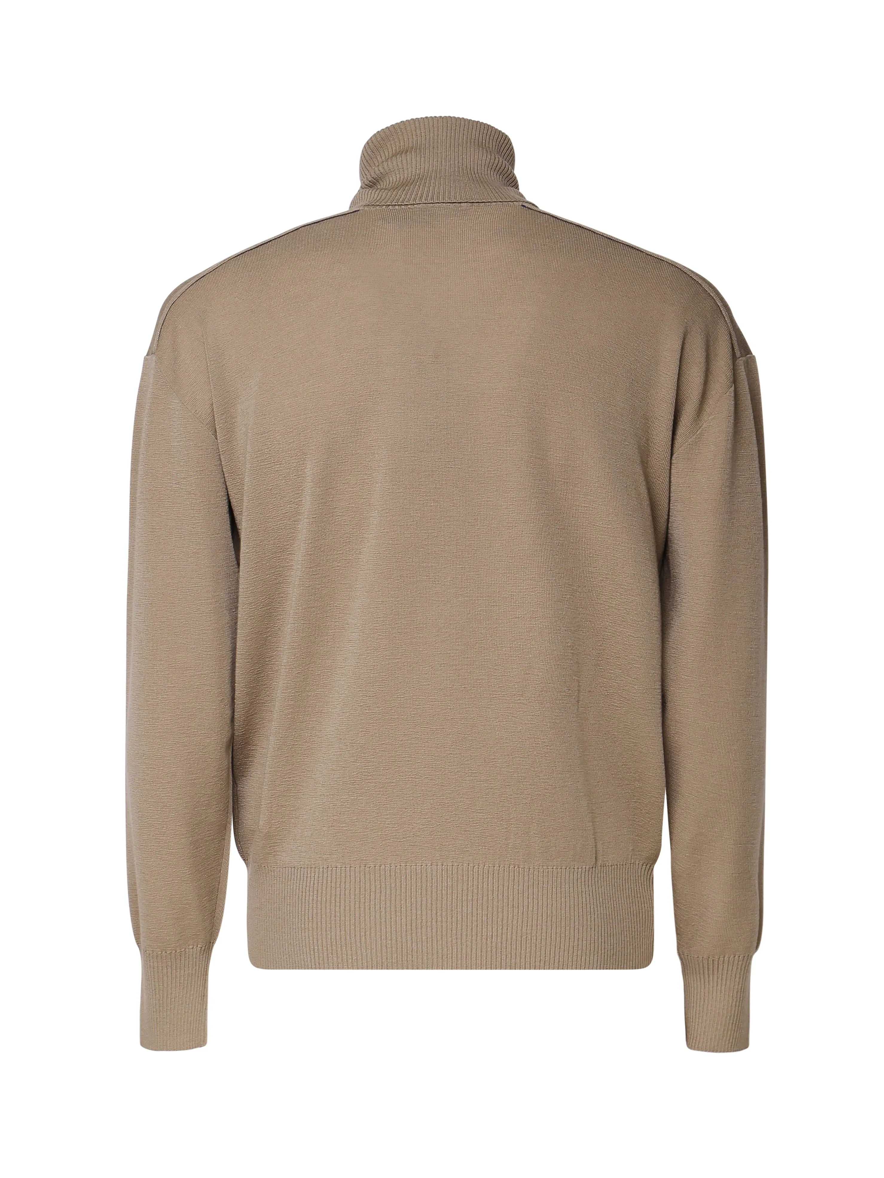 Beige High Neck Turtleneck Sweater