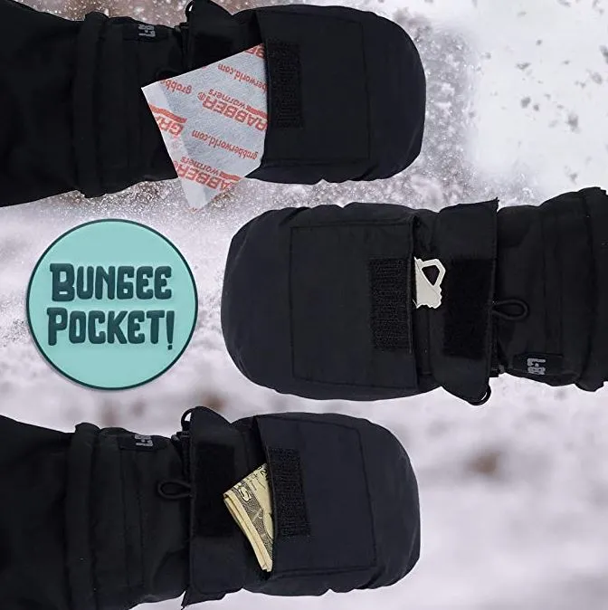 Black Bungee Pocket Mittens