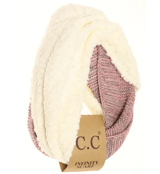 C.C Infinity Knit Scarf with Sherpa Lining INF7391