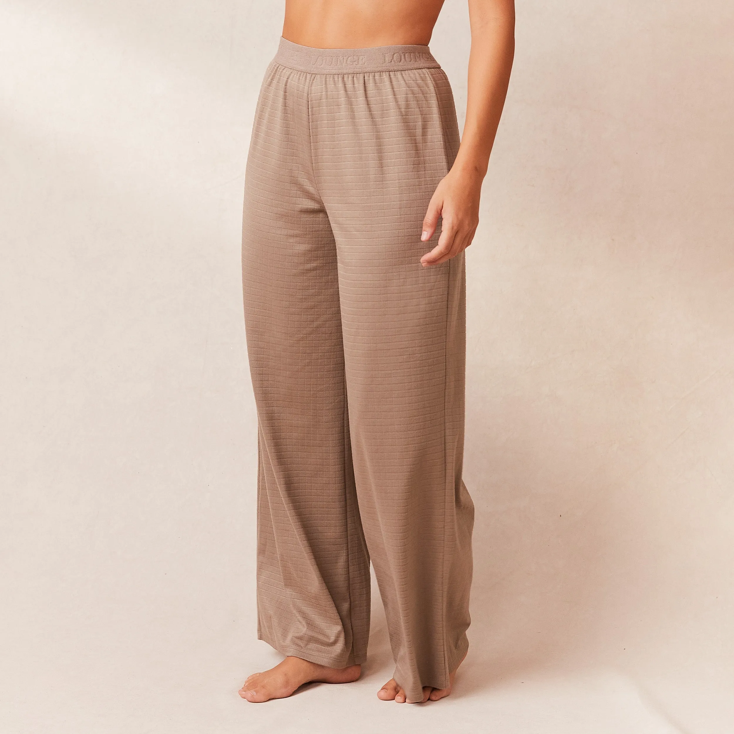 Classic Fleece Oversized Pyjama Trousers - Fawn