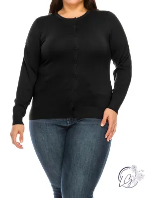 Curvy Think on it Cardigan in Black