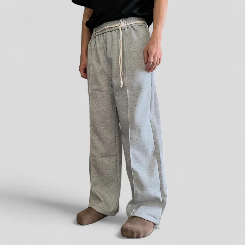 Double knit wide leg jogger with belt