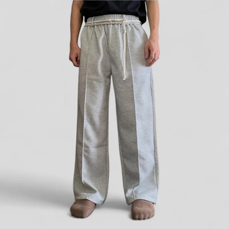 Double knit wide leg jogger with belt