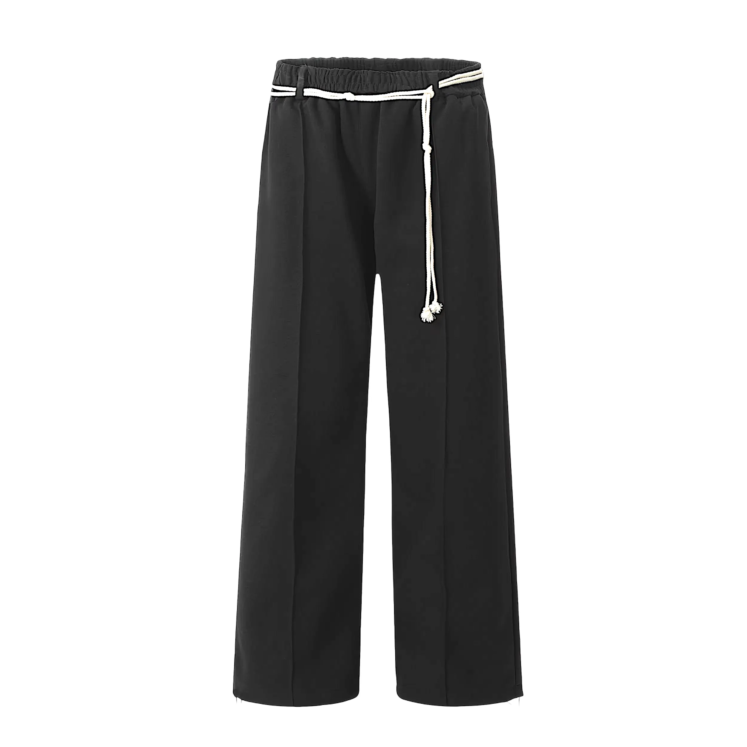 Double knit wide leg jogger with belt