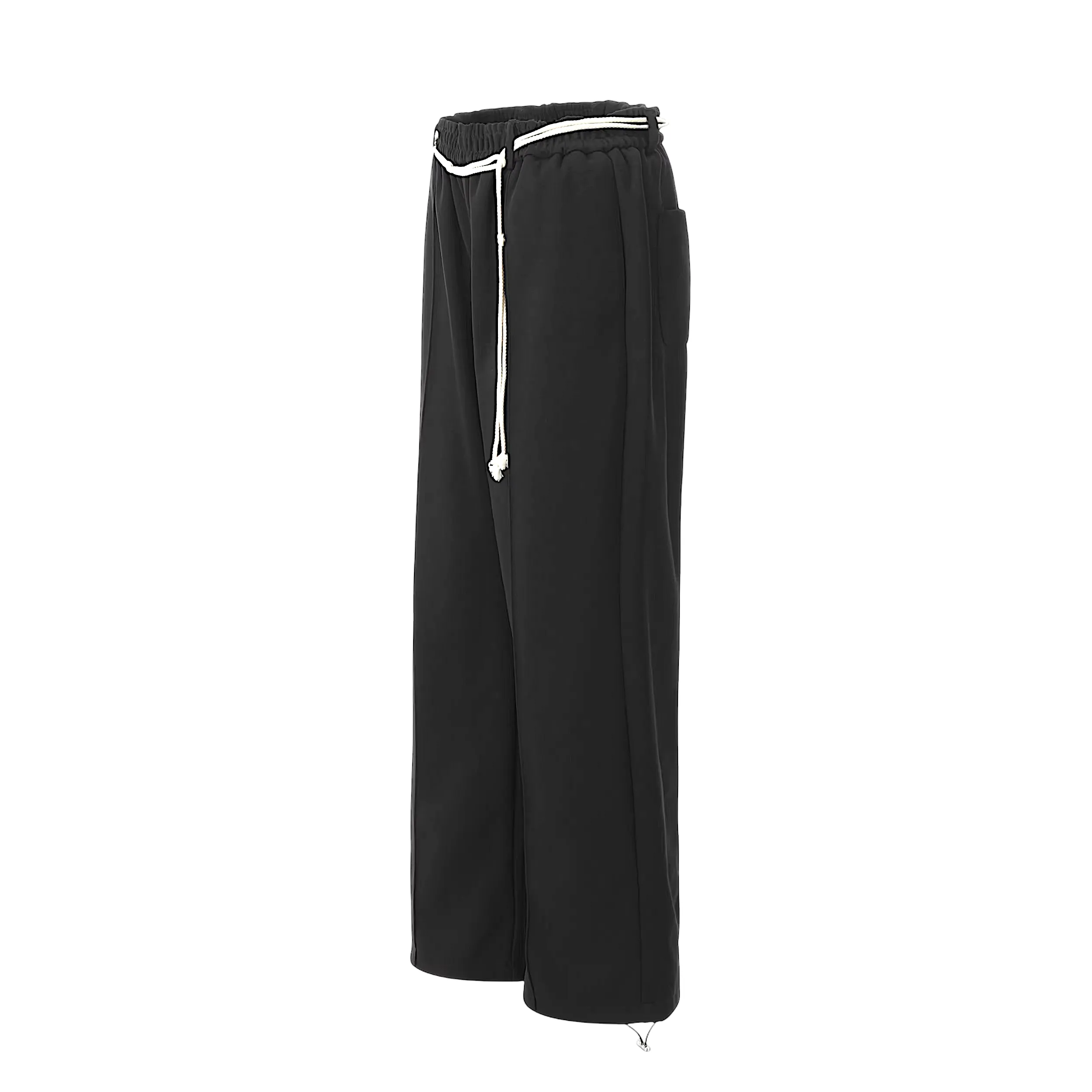 Double knit wide leg jogger with belt