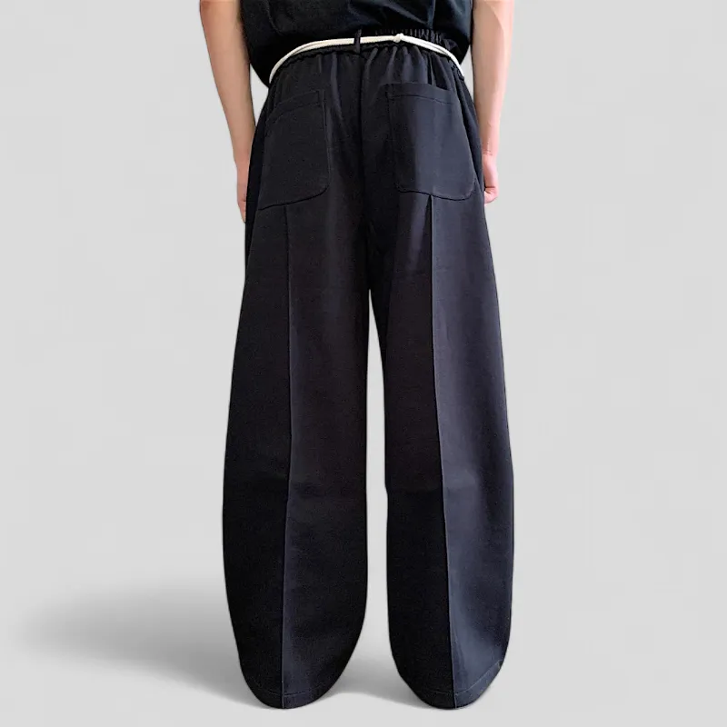 Double knit wide leg jogger with belt