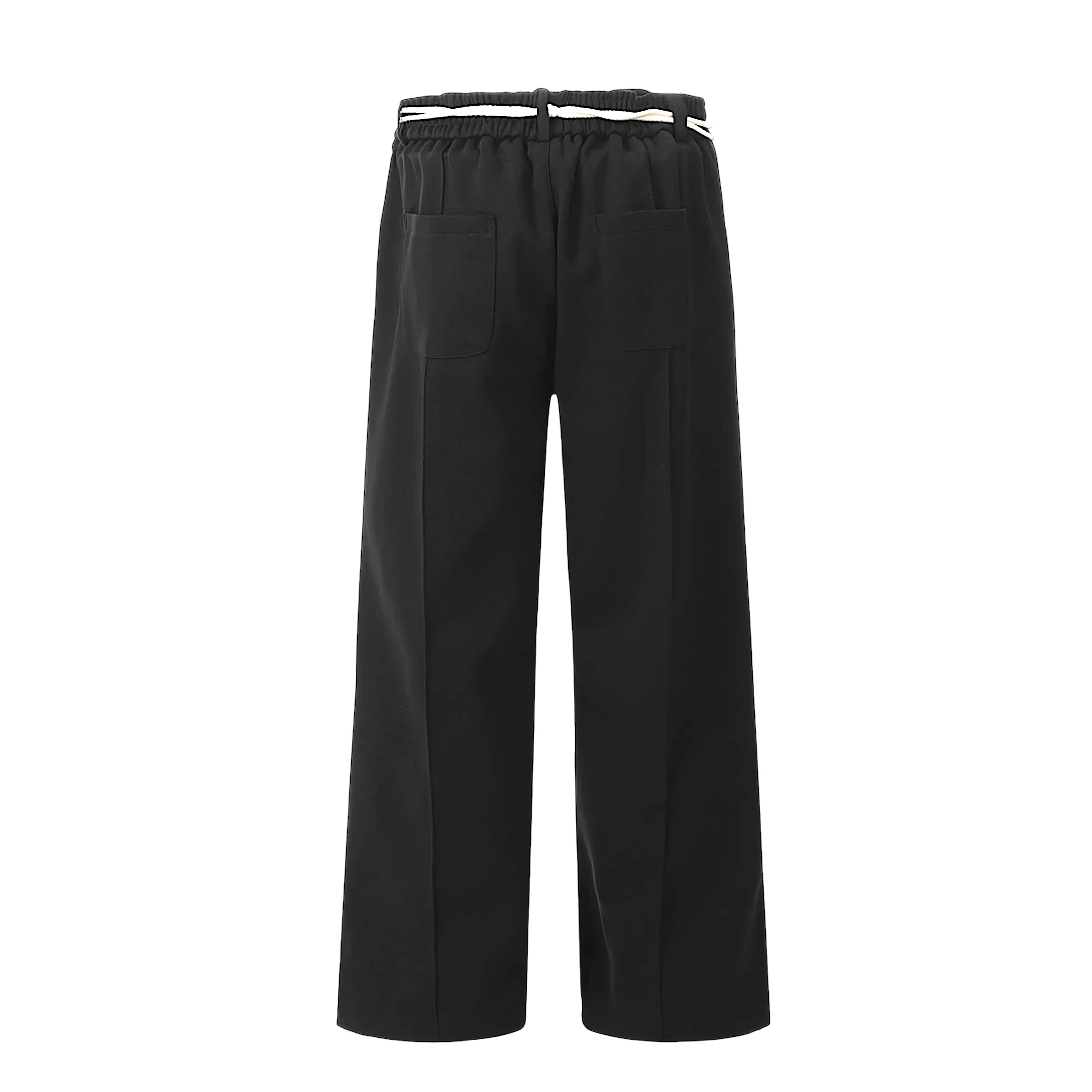 Double knit wide leg jogger with belt