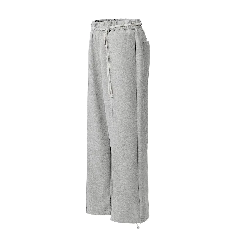 Double knit wide leg jogger with belt