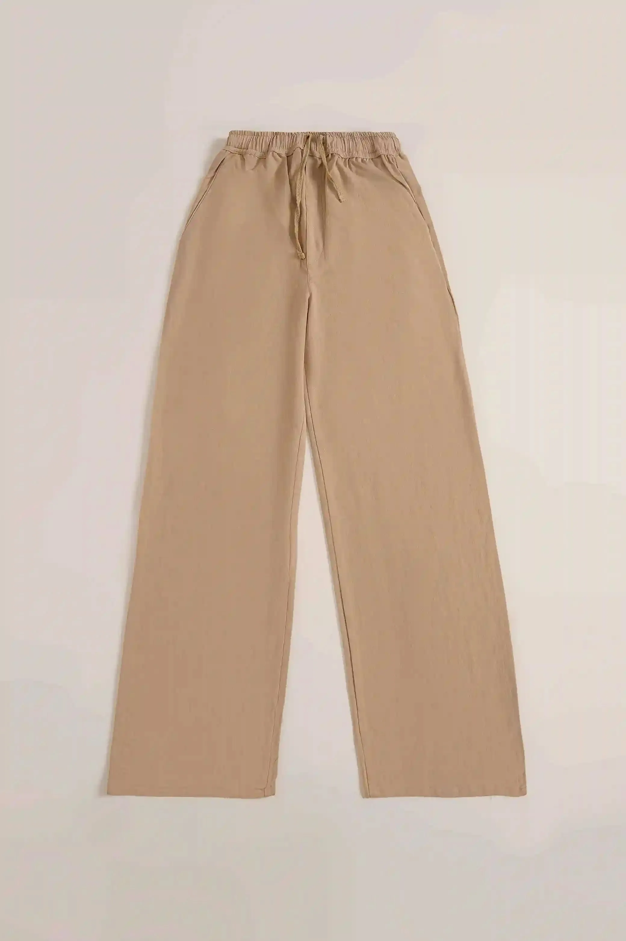 DRAWSTRING WIDE LEG PANTS