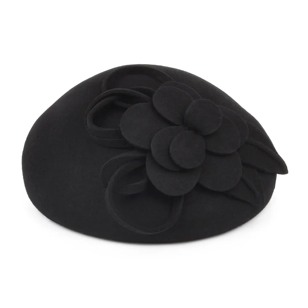 Failsworth Hats Marina Wool Felt Blocked Beret - Black