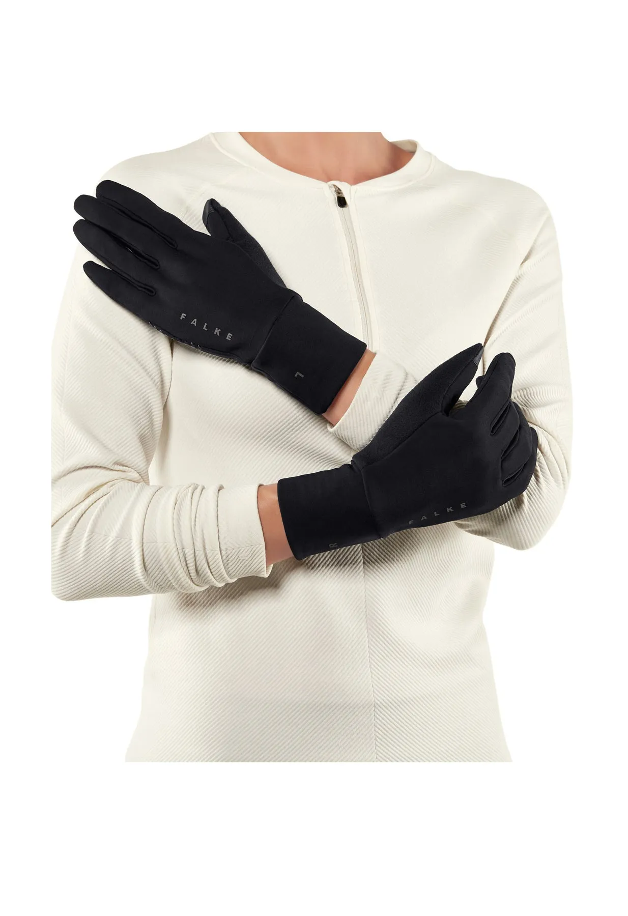 Falke Black Brushed Glove Liners