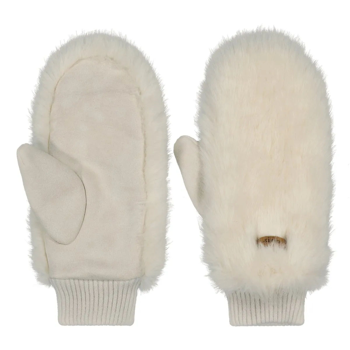 Faux Fur Mitts - White