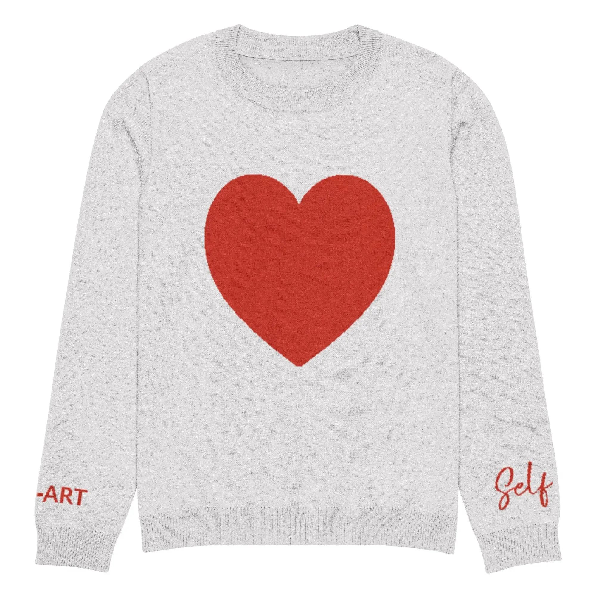 Heart - Knitted crew neck sweater BLEACH