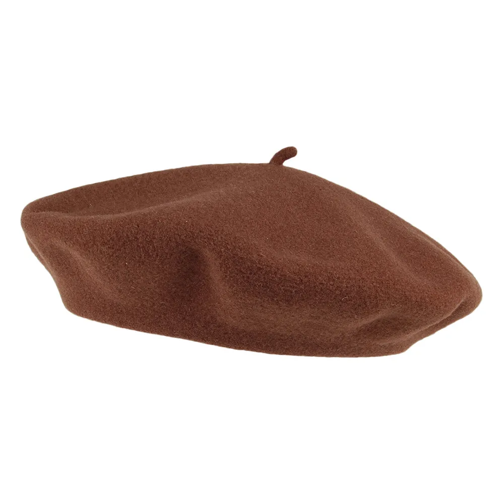 Héritage par Laulhère Hats Authentique Merino Wool Beret - Brown