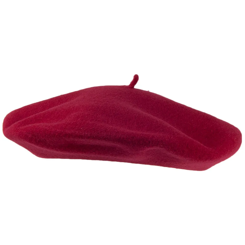 Héritage par Laulhère Hats Authentique Merino Wool Beret - Burgundy