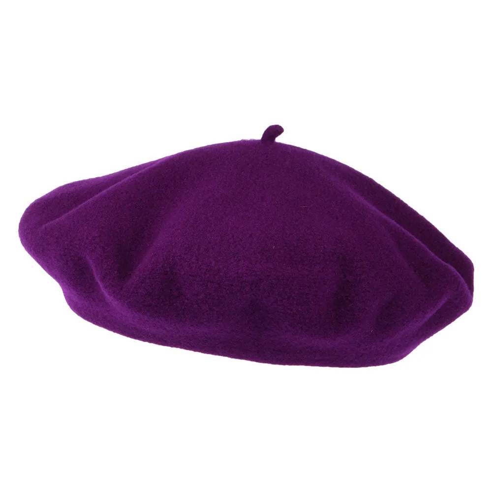 Héritage par Laulhère Hats Authentique Merino Wool Beret - Plum