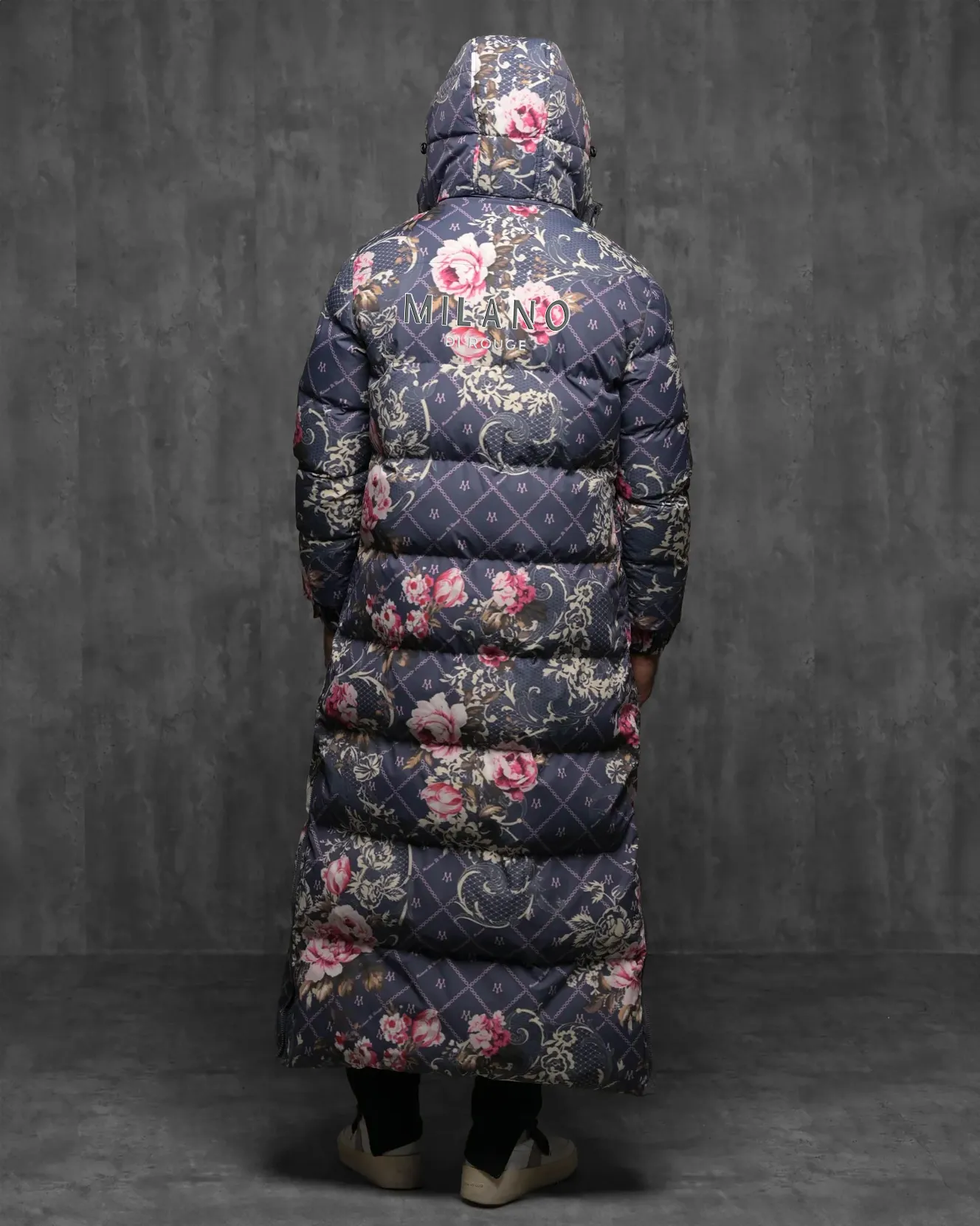 Jacquard Burr Puffer Coat