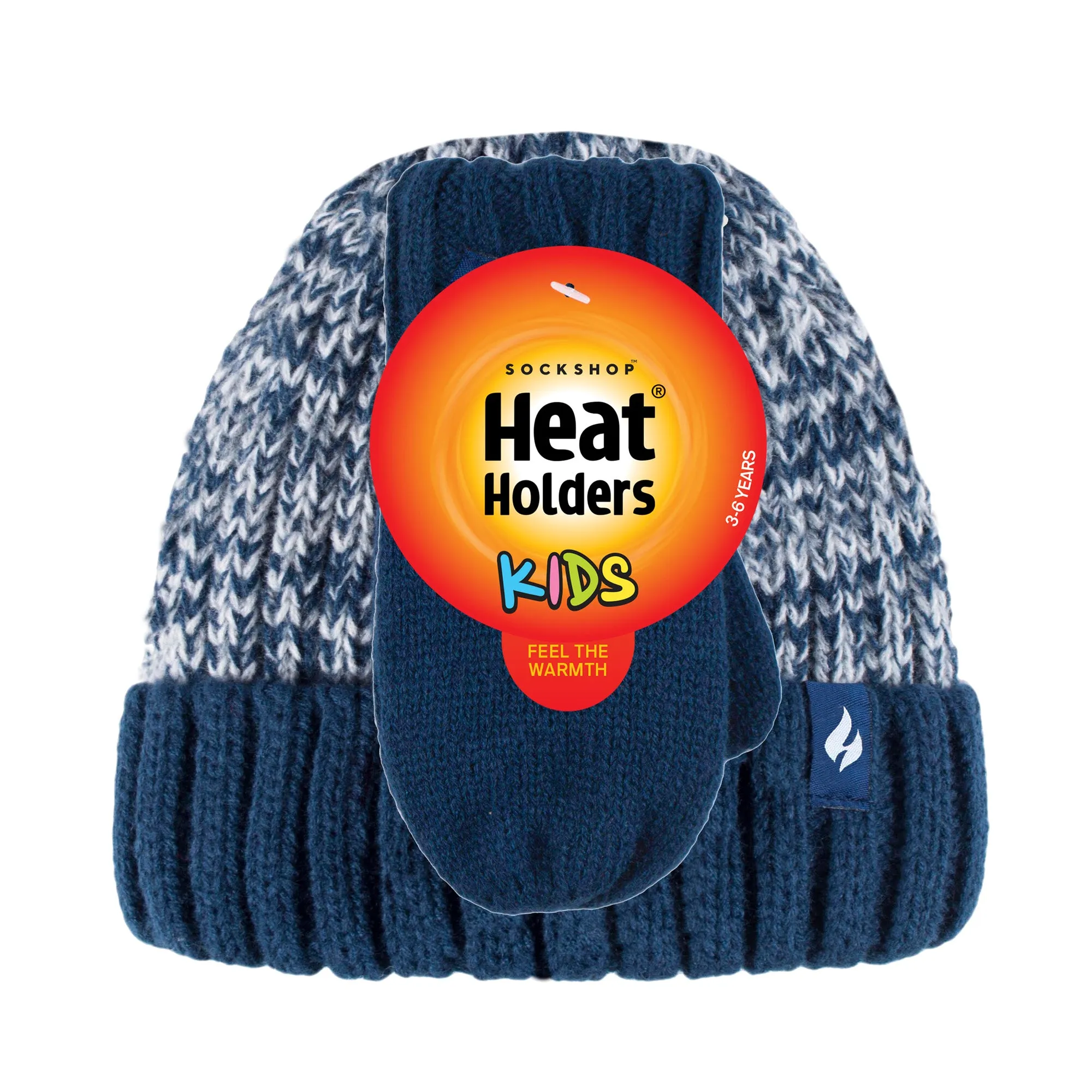 Kids Turn Over Hat & Mittens - Navy