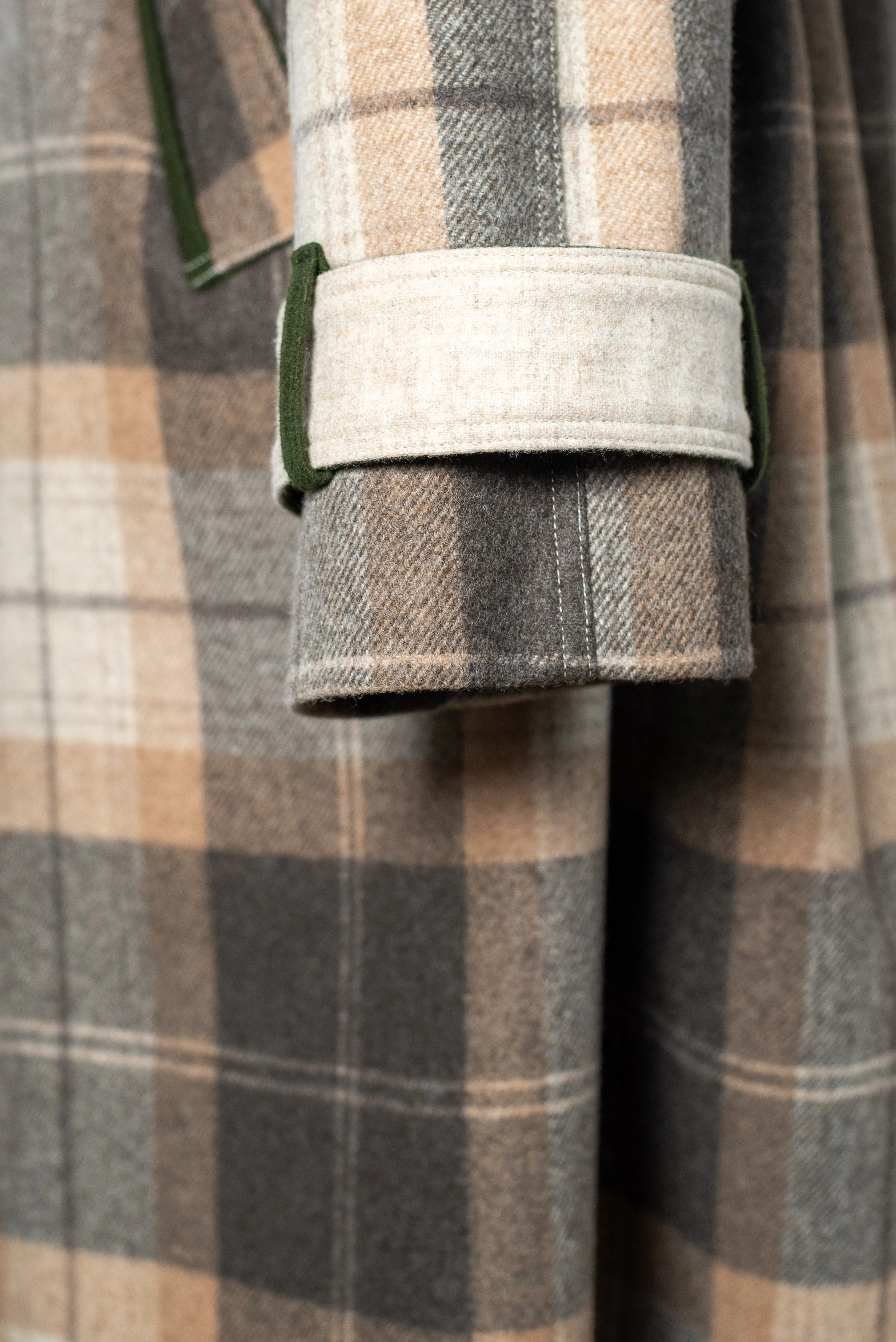 LENE Wool Coat - Checked Brown