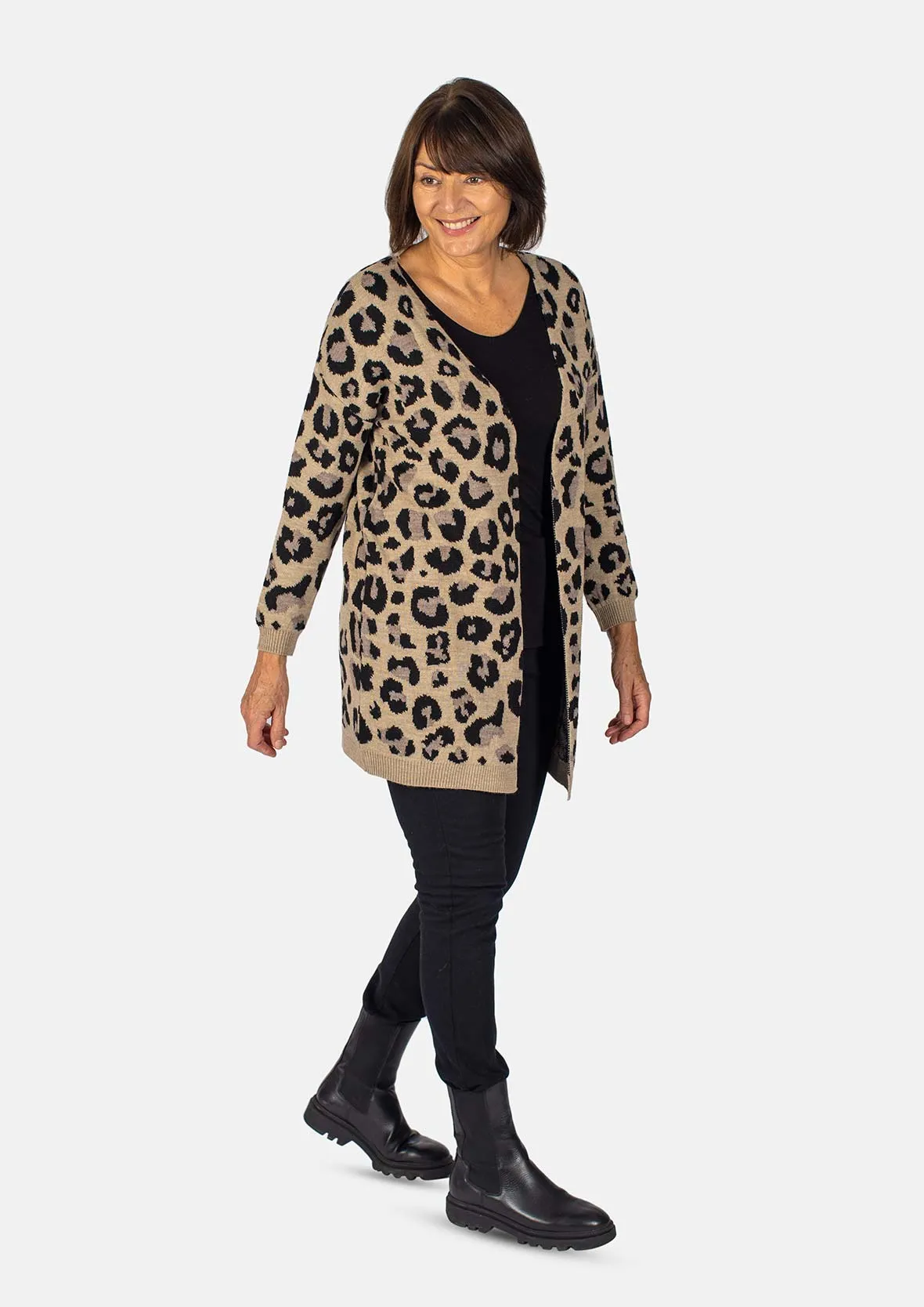 Leopard Knit Cardigan