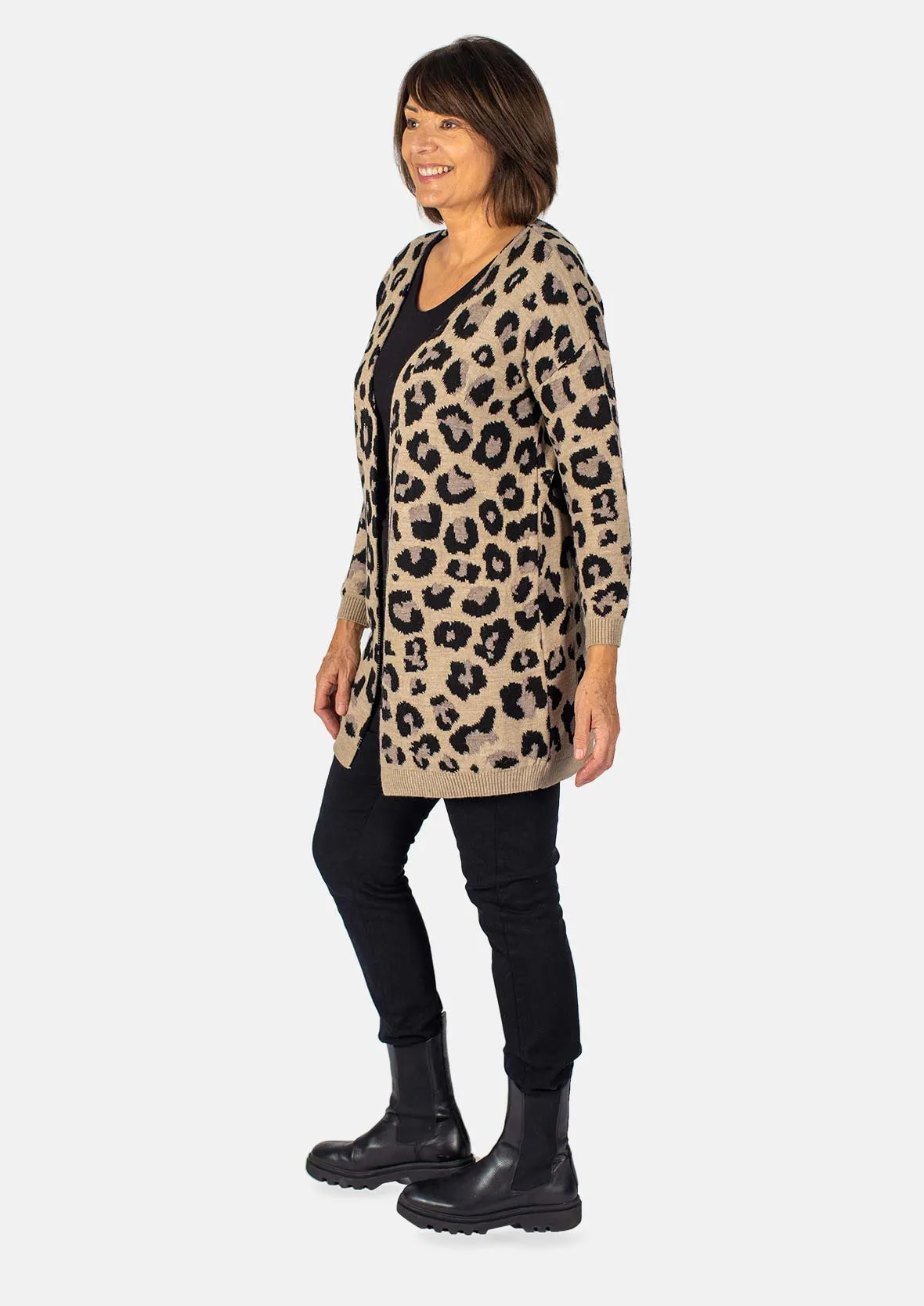 Leopard Knit Cardigan