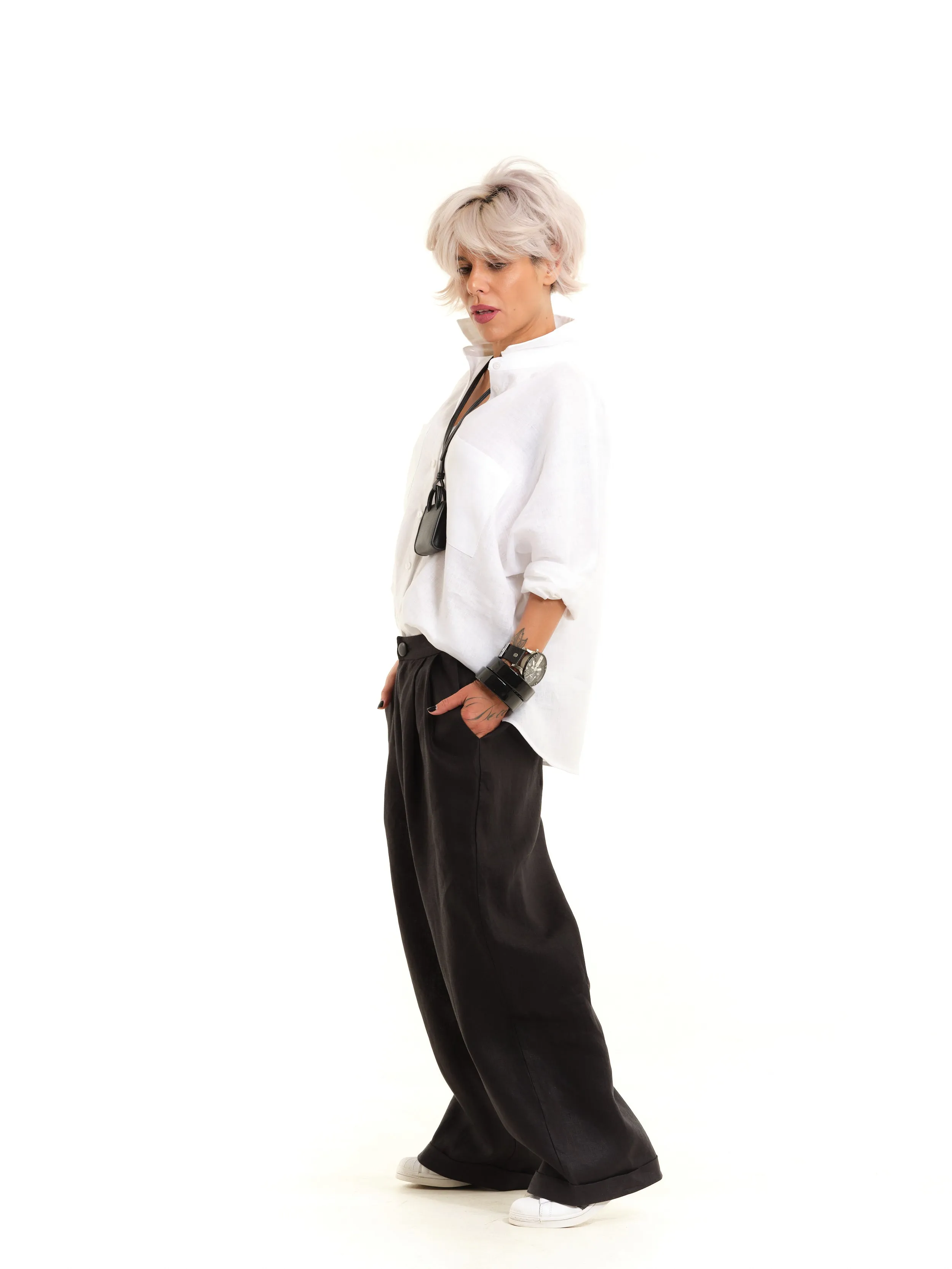 Linen Pants   Linen Shirt Outfit Set