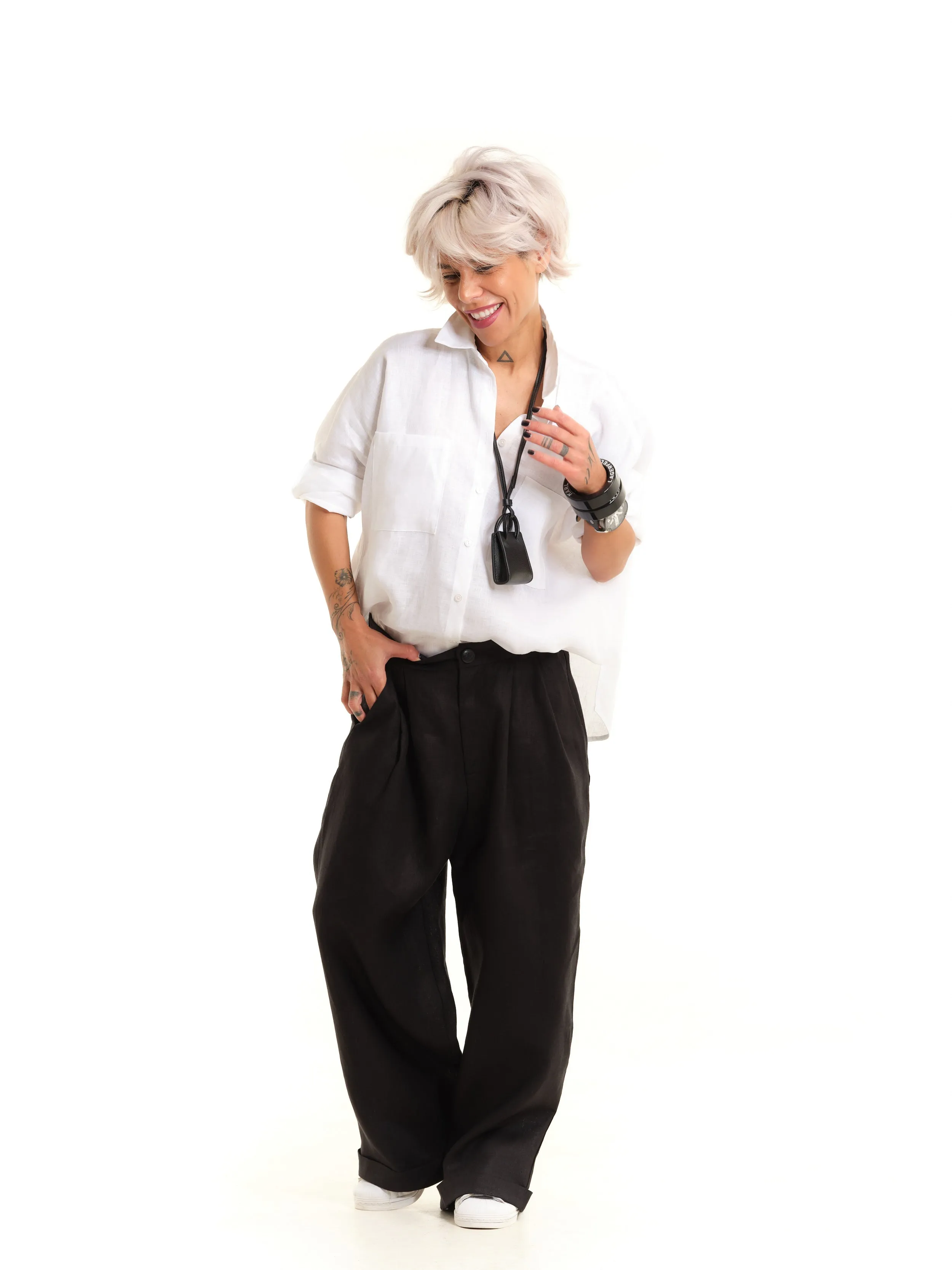 Linen Pants   Linen Shirt Outfit Set