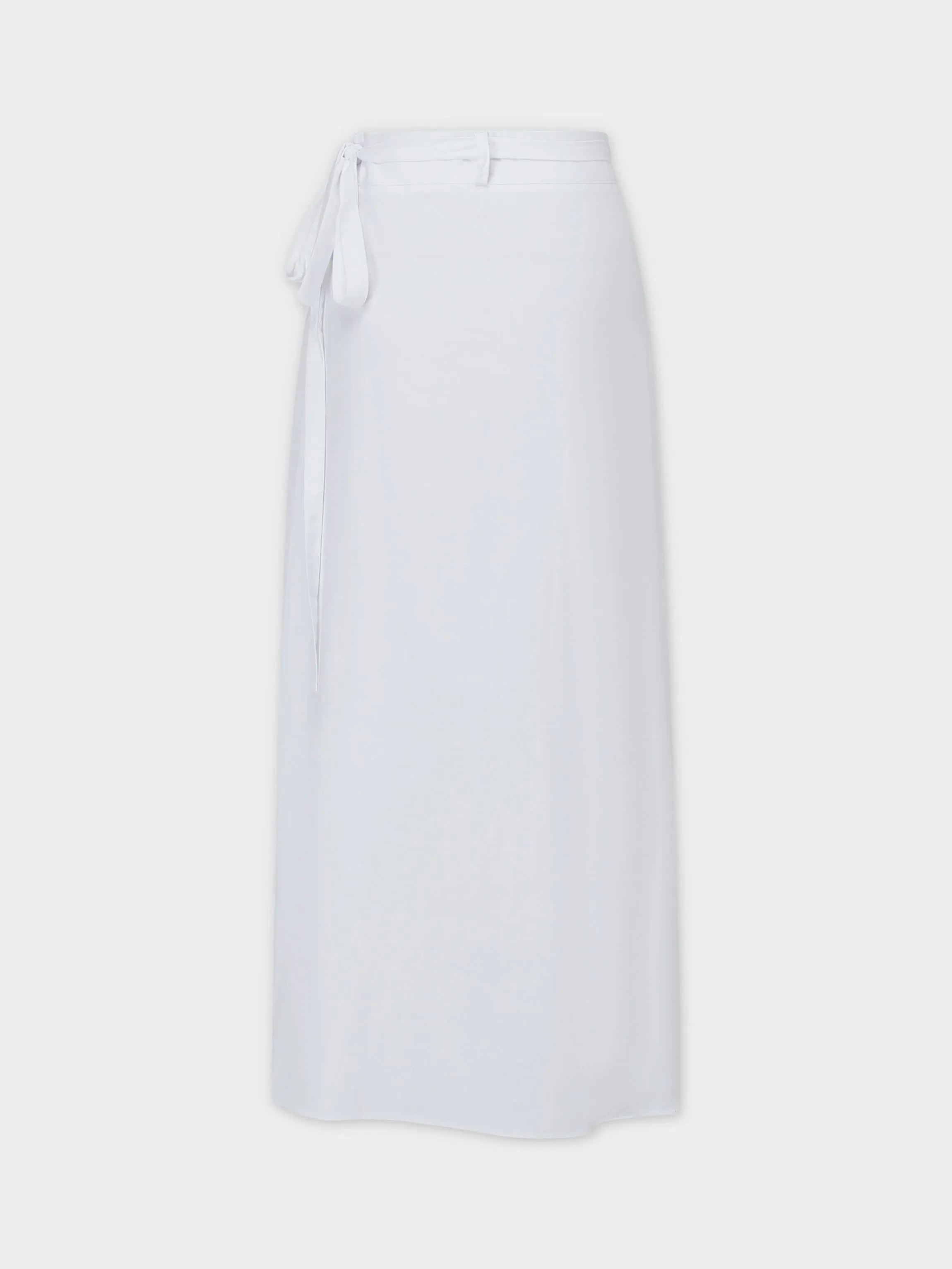 Linen Wrap Skirt-White