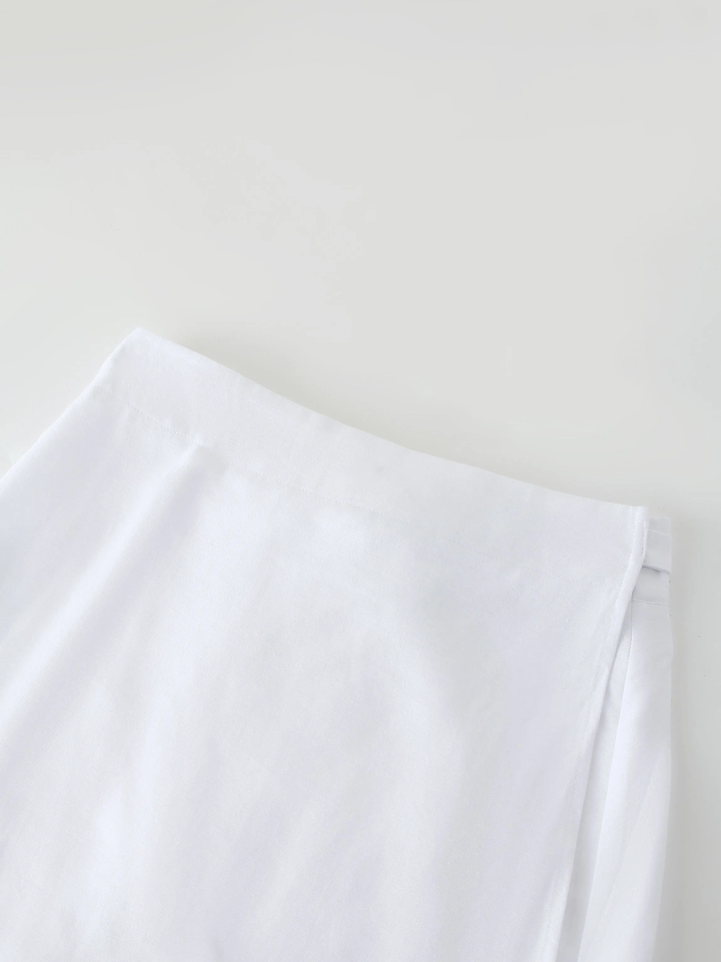 Linen Wrap Skirt-White