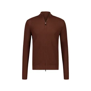 MCKINNON x FERRANTE Full Zip Cardigan BROWN