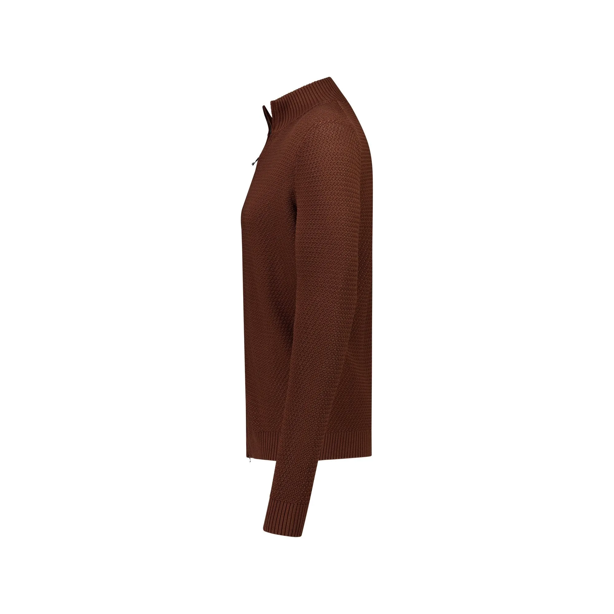 MCKINNON x FERRANTE Full Zip Cardigan BROWN