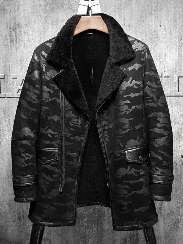 Men's Aviator B3 Pilot RAF Original Flying Jacket Men’s Fur Coat Long Coat