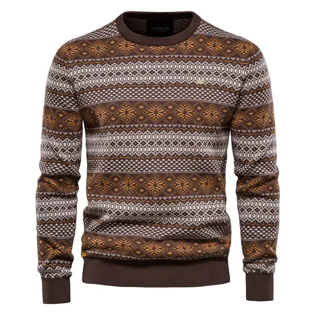 Mens Spliced Cotton Basic Sweater