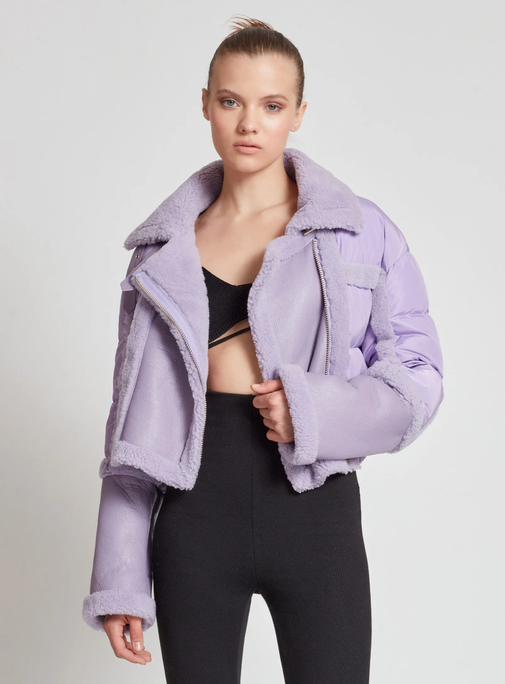 MONTANA | CROPPED SHEARLING PUFFER JACKET