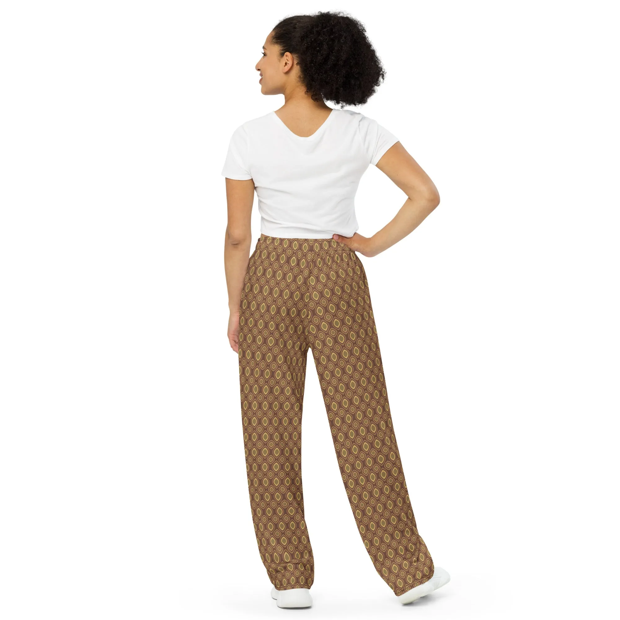 Olive & Brown wide-leg pants for women, men, unisex