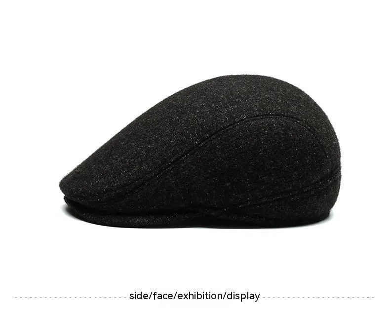 Outdoor Cycling Warm Short Brim Beret Middle-aged And Elderly Men Ear Protection Advance Hats