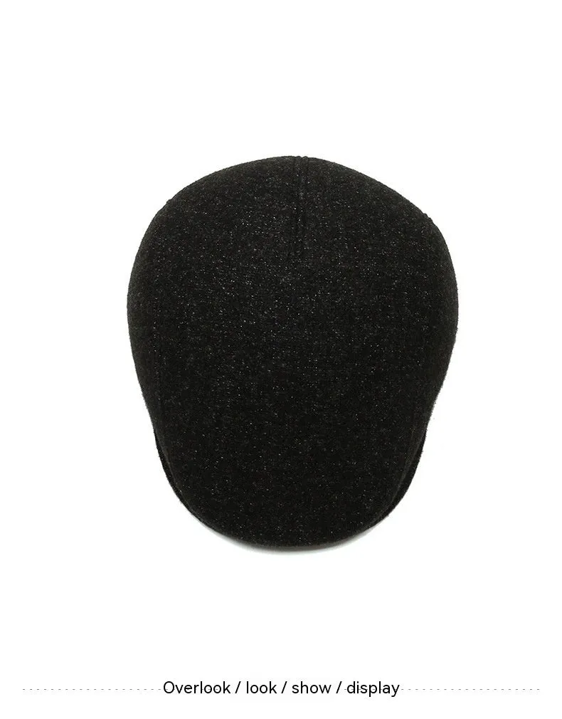 Outdoor Cycling Warm Short Brim Beret Middle-aged And Elderly Men Ear Protection Advance Hats