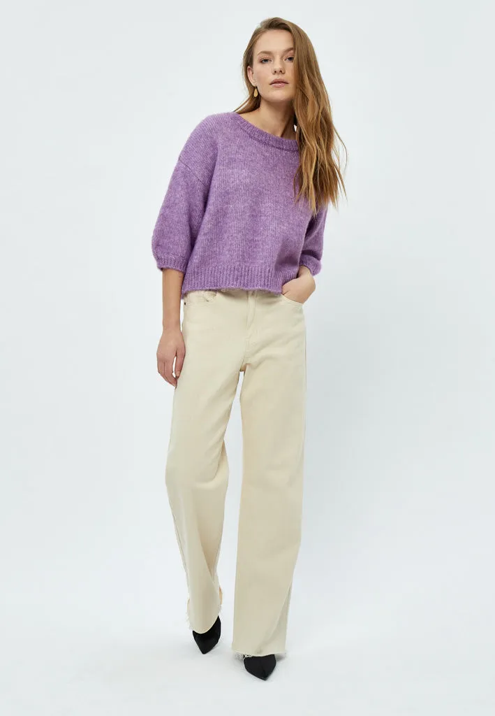 Pat GRS Half Sleeve Knit Pullover - Hollyhock Purple Melange