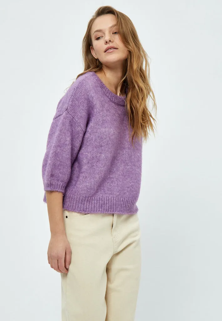 Pat GRS Half Sleeve Knit Pullover - Hollyhock Purple Melange