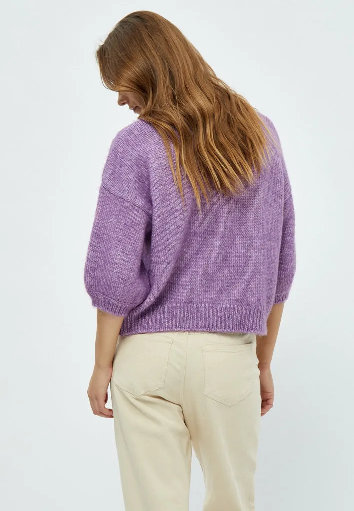 Pat GRS Half Sleeve Knit Pullover - Hollyhock Purple Melange