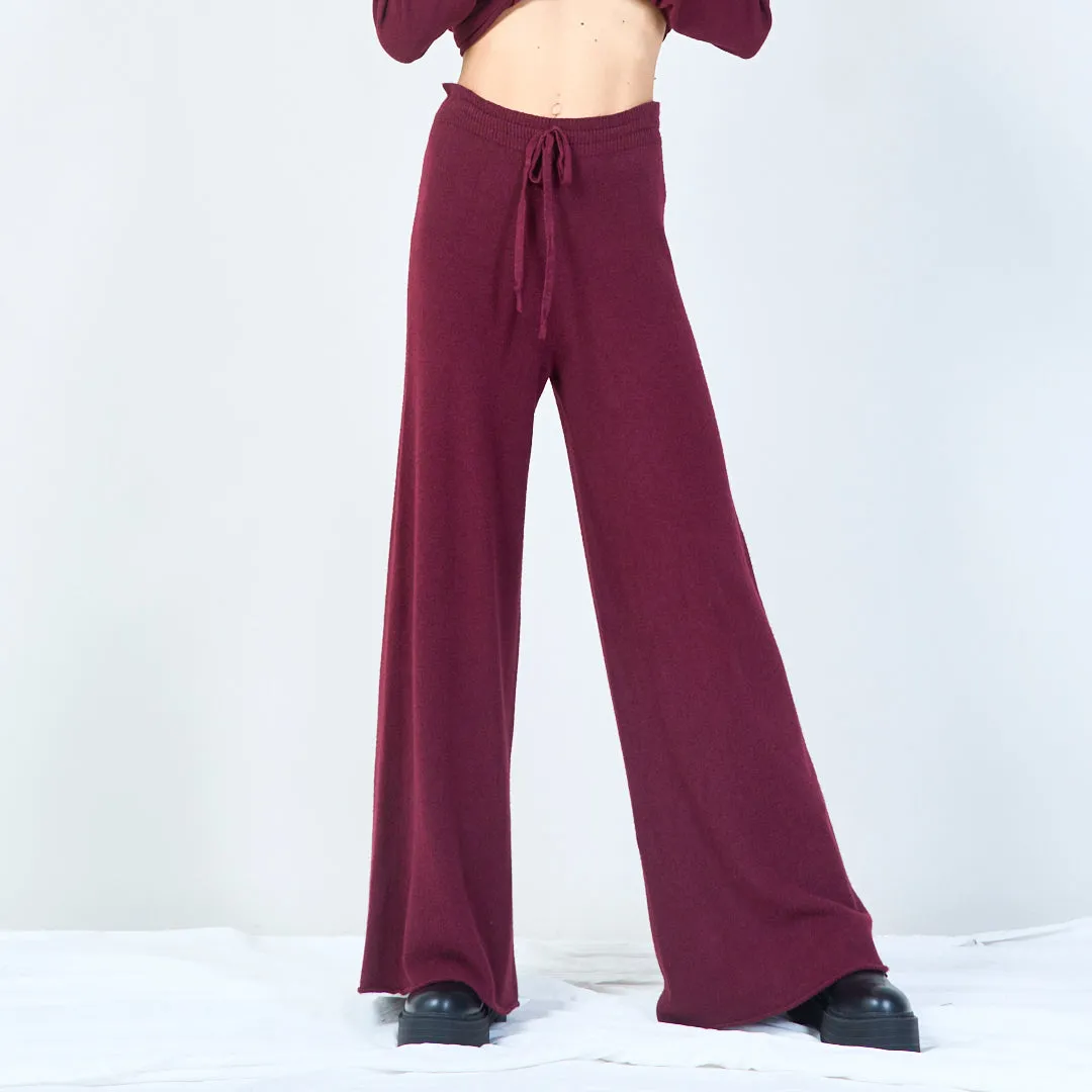 Relaxed wide-leg knit pants wholesale