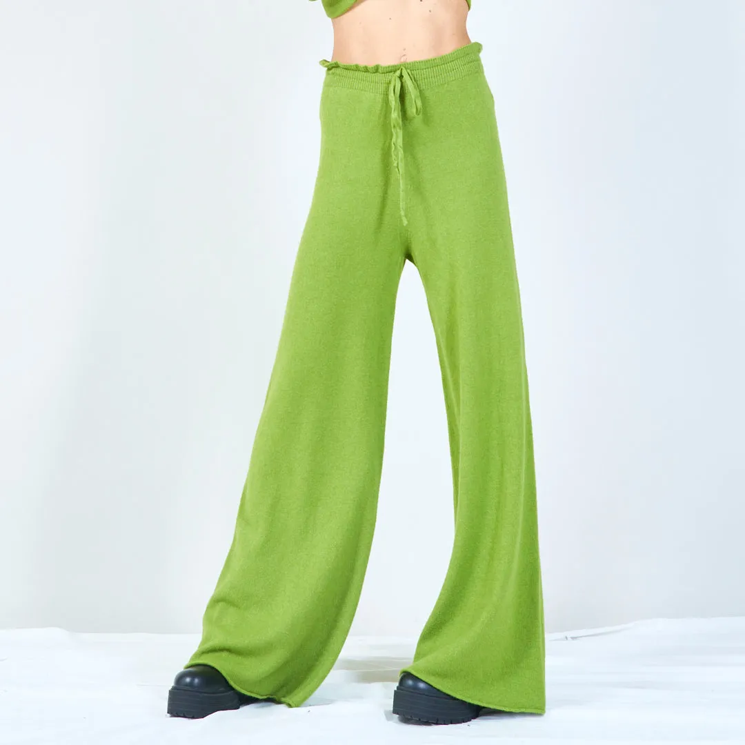 Relaxed wide-leg knit pants wholesale