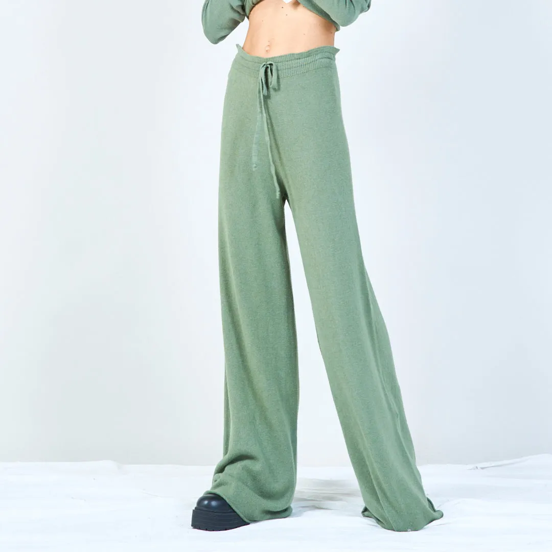 Relaxed wide-leg knit pants wholesale