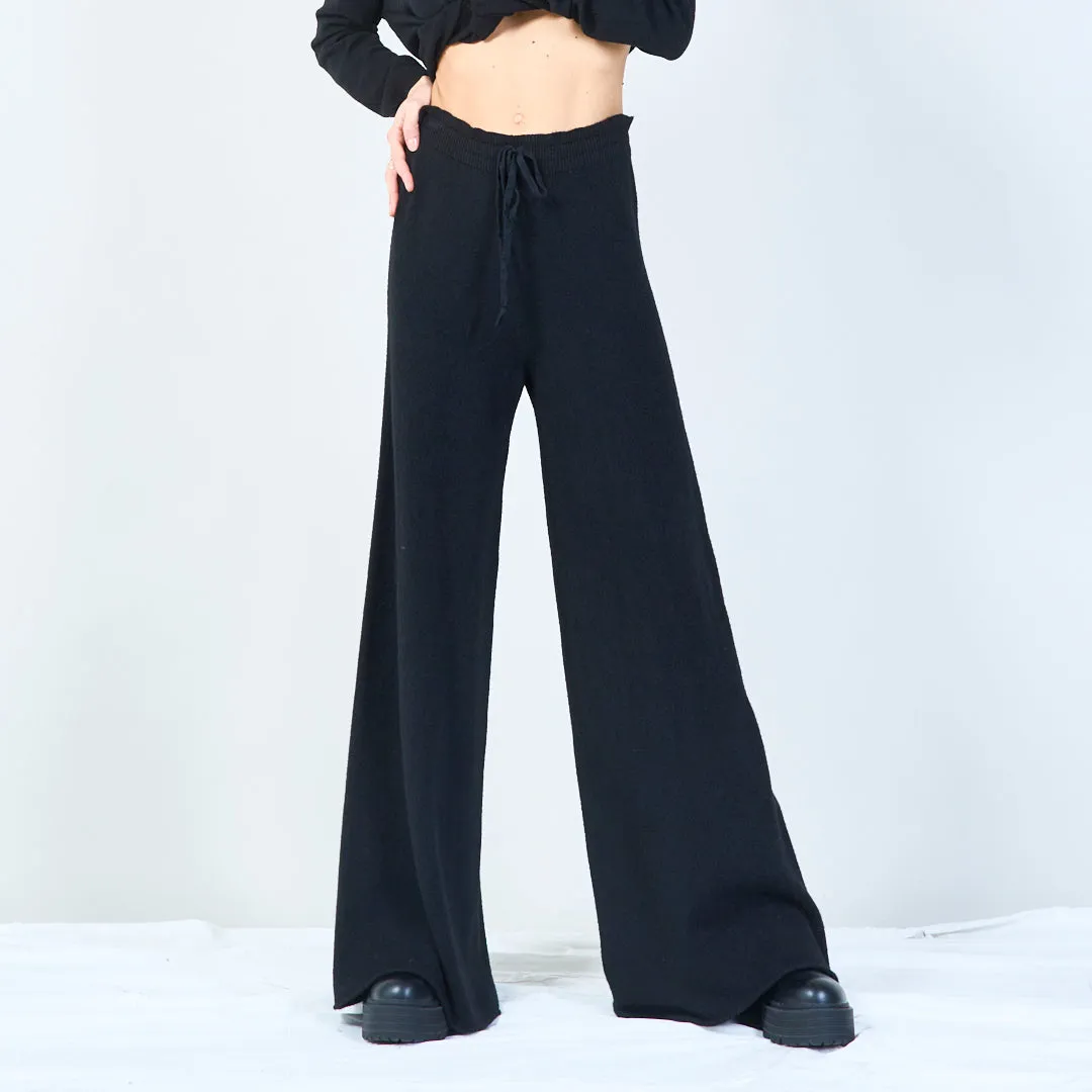 Relaxed wide-leg knit pants wholesale