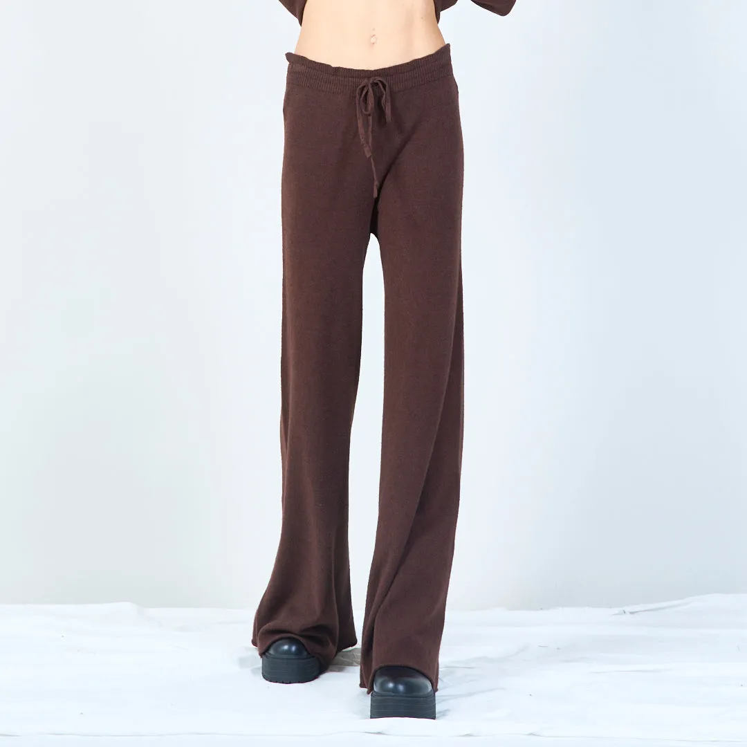 Relaxed wide-leg knit pants wholesale