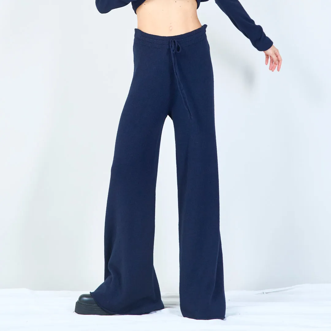 Relaxed wide-leg knit pants wholesale