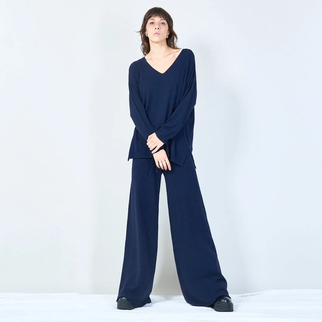 Relaxed wide-leg knit pants wholesale