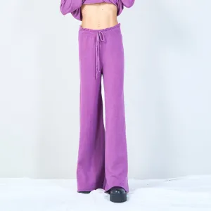 Relaxed wide-leg knit pants wholesale